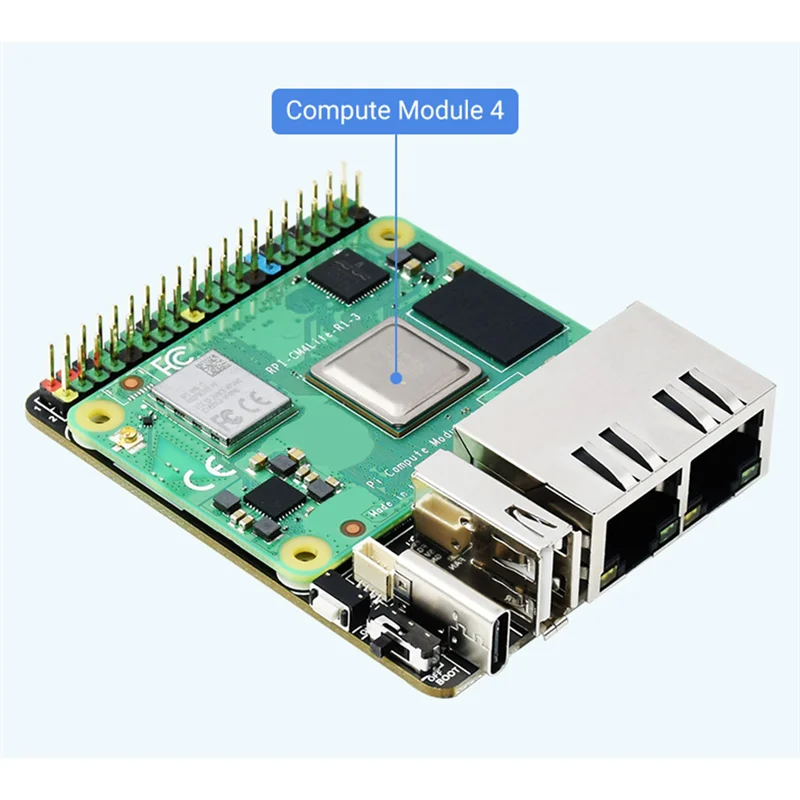 Exquisite-MINI Dual Ethernet CM4 Carrier Board For RPI Raspberry Pi Compute Module For 4 Lite EMMC Expansion Base Board