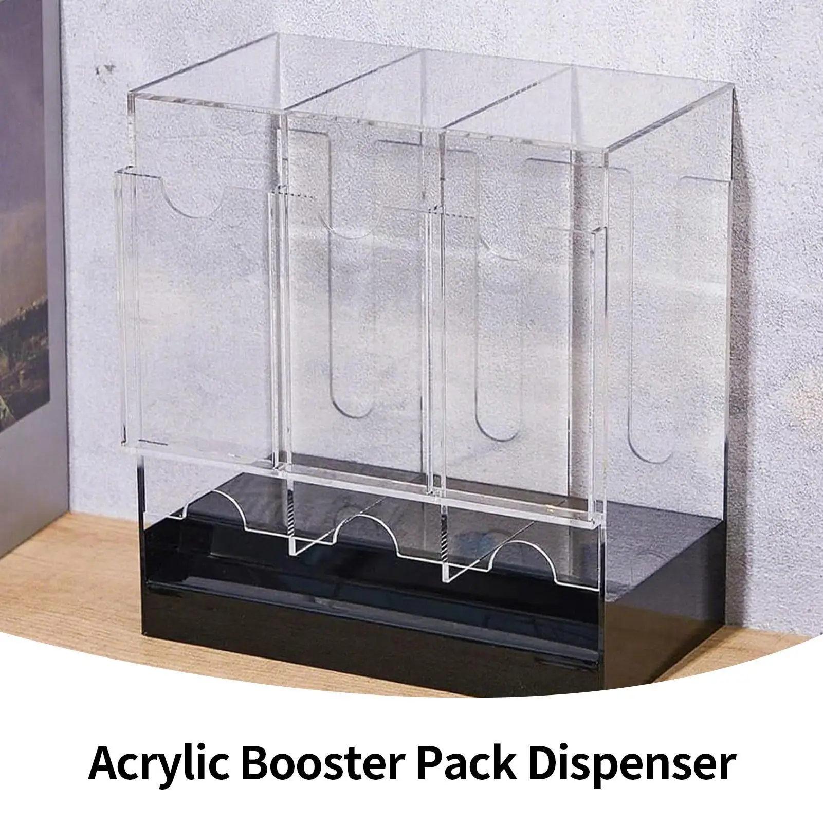 

Чехол-бустер с 3 слотами, акриловый диспенсер для карт, акриловый органайзер для хранения карт для рабочего места, торговых игр, спорта, дома, спальни