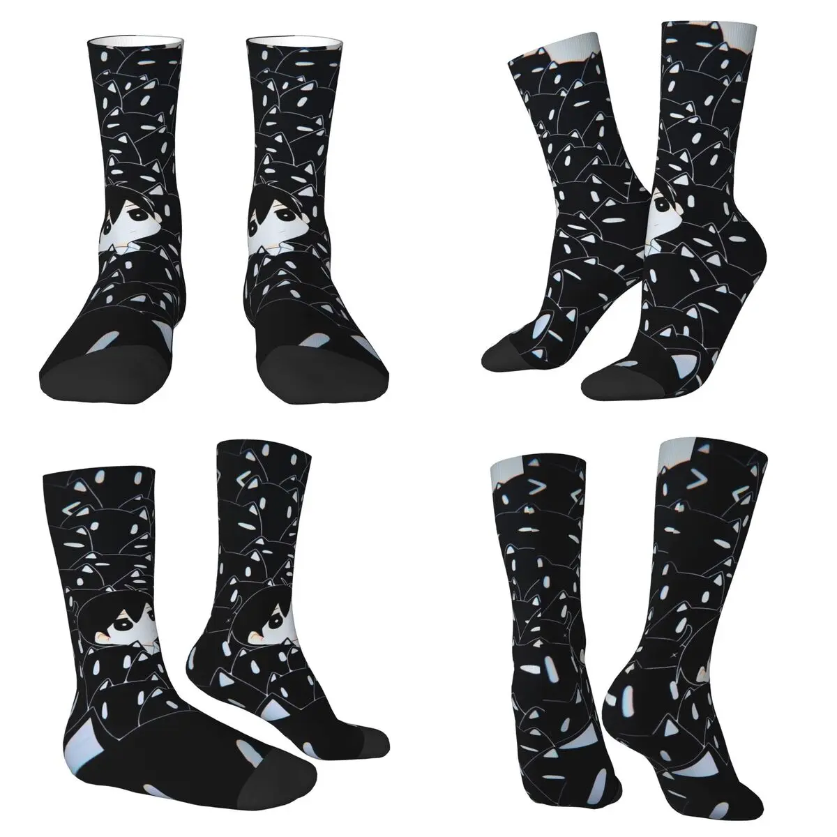 Omori Cat Mewo Animal Game Socks Harajuku Super Soft Stockings All Season Long Socks for Unisex Valentine's Day Gifts