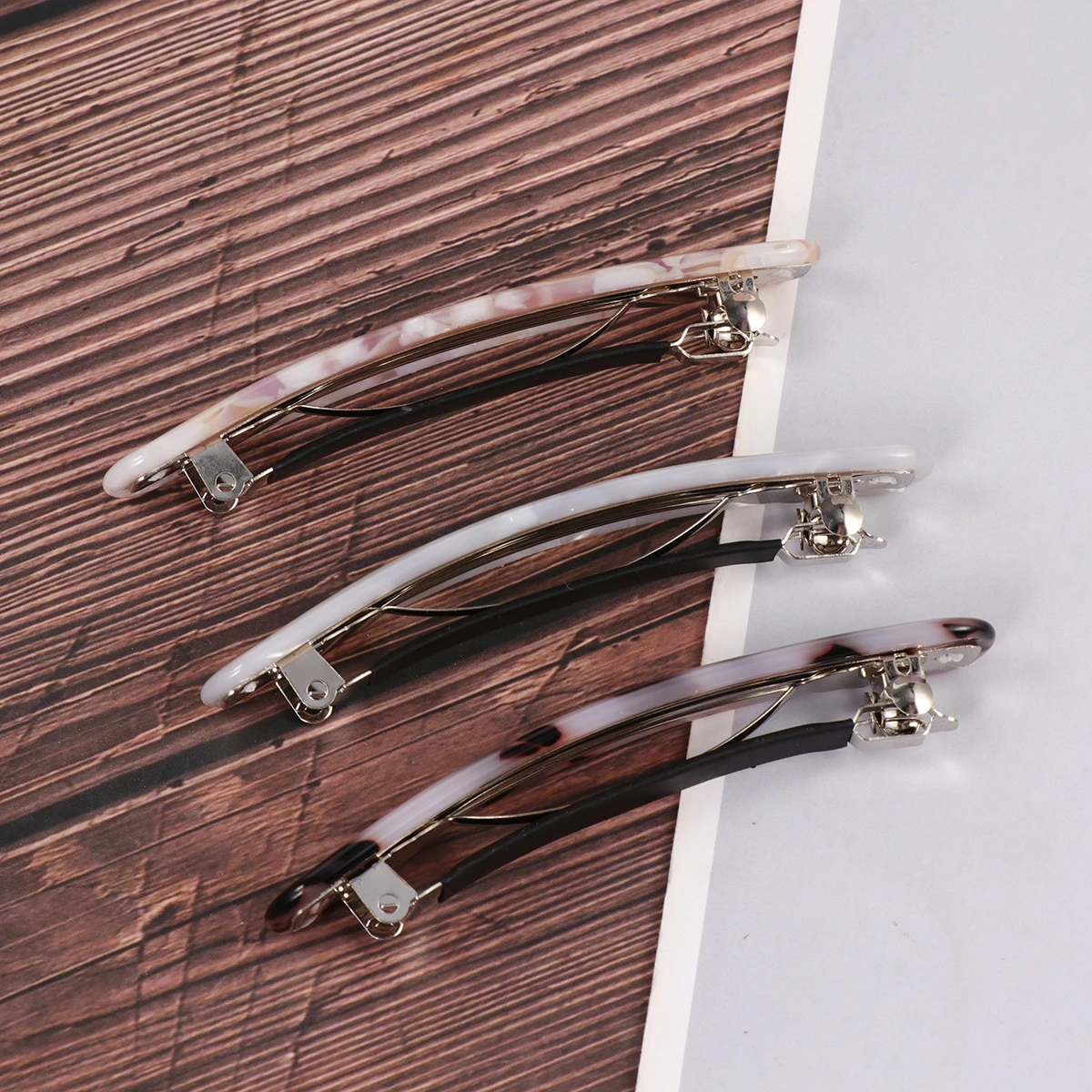 

3pcs Hair Clip Women Hairpins Premium Acetate Non-Slip Wedding Party Hair Accessories Dense Ivory White Reusable Durable