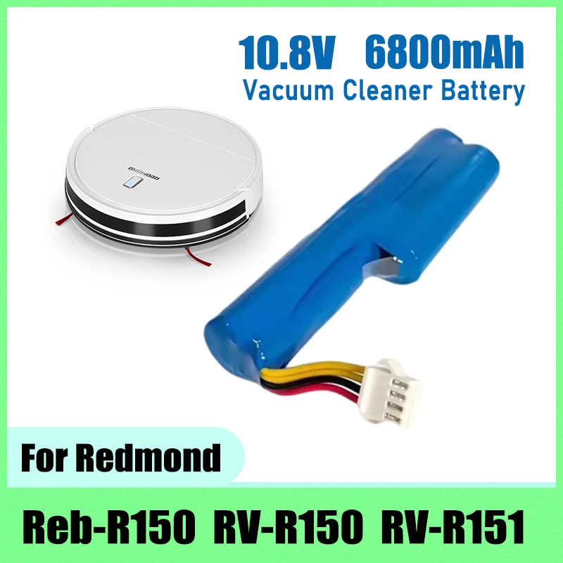 For Redmond RV-R150 Redmond RV-R151 Vileda VR201 Petpro Robot Vacuum Cleaner 10.8V 6800mAh Battery Replacement