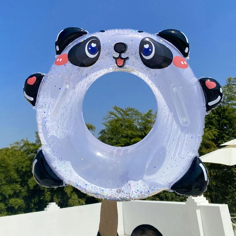 Lindo anillo natación inflable antideslizante patio trasero Panda flotador seguridad piscina juego suministro