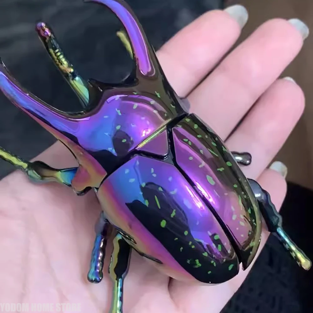 Electroplated Wind-Up Beetle Realistic Insect Model Collector's Item for Insect Enthusiasts