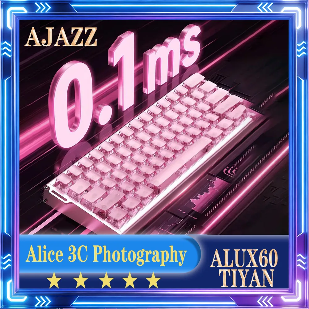 

AJAZZ ALUX60 TIYAN Magnetic Axis Machine Keyboard Aluminum Alloy WIwred 8K Low Latency Esports Gaming Keyboard Hot-swapping RGB