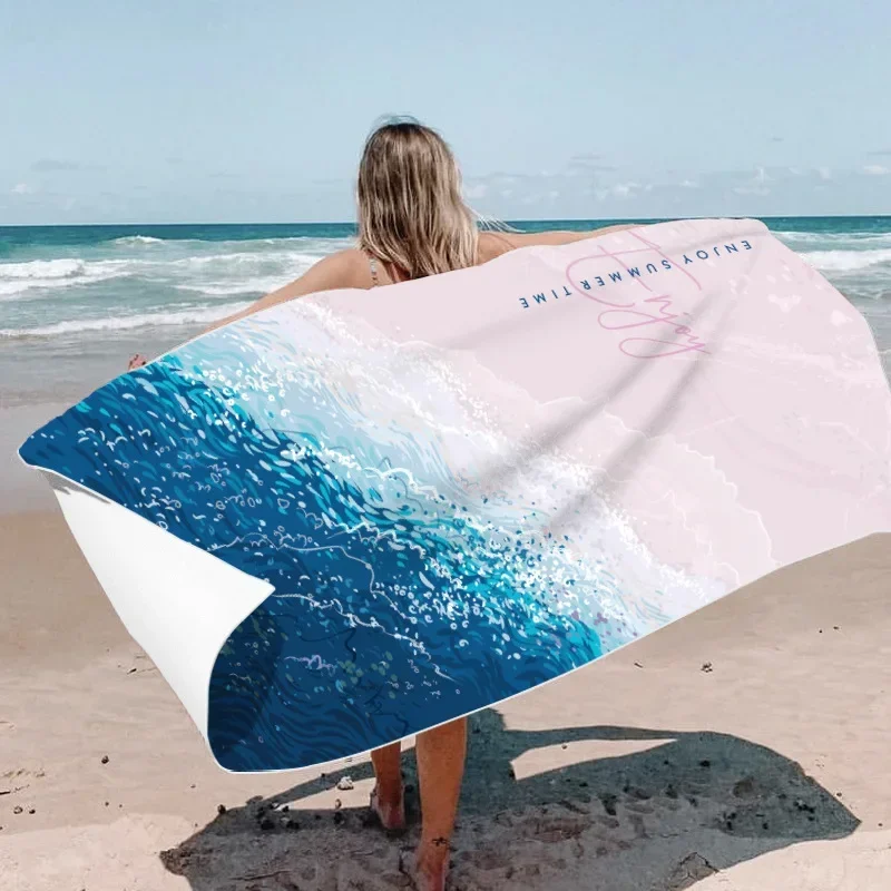 Sand Free Quick Dry Beach Towel Microfiber Bath Summer Cushion Swimming Fitness Bath Towels Pattern Sport Pool