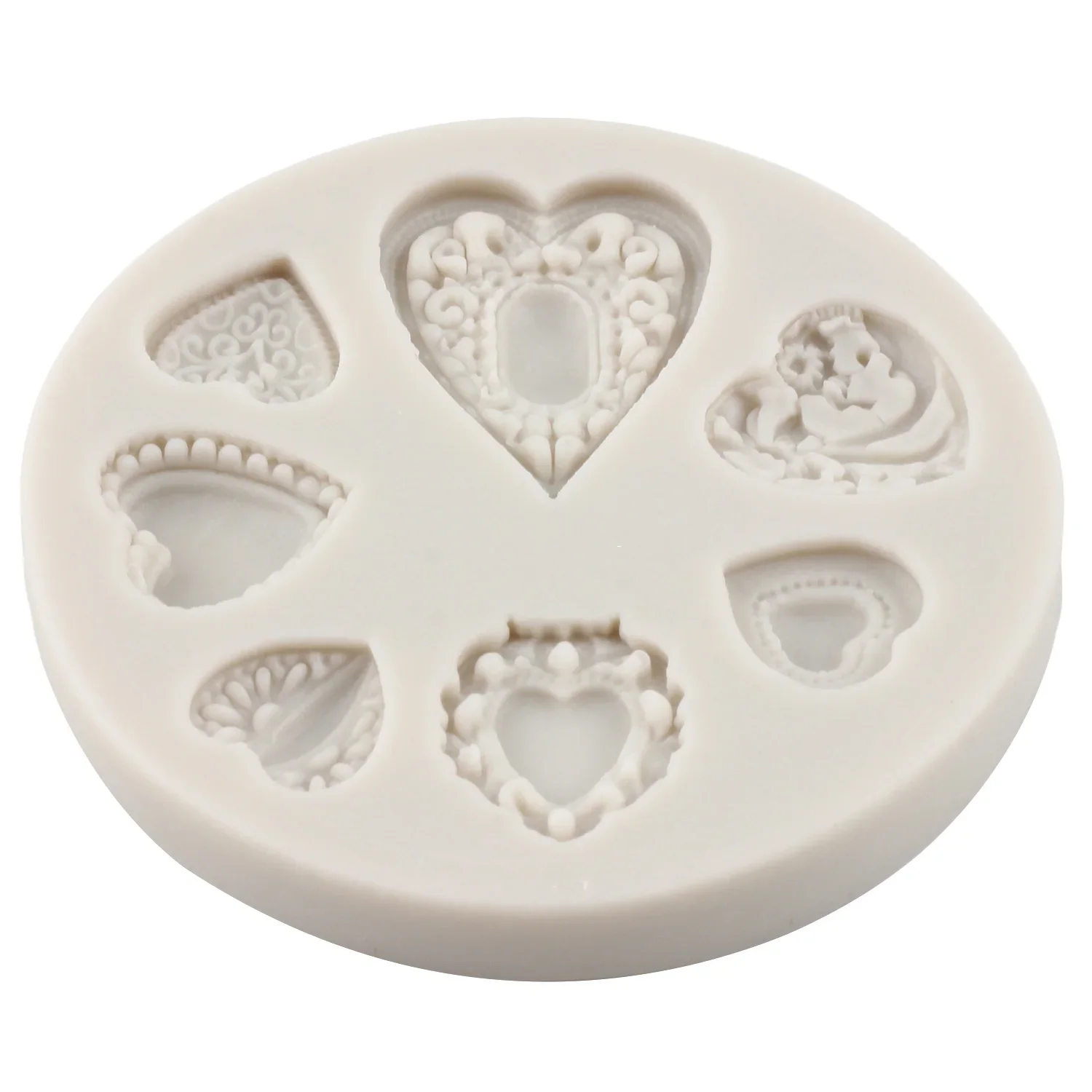 Heart Shaped Gem Silicone Mold Cupcake Topper Fondant Molds Wedding Cake Decorating Tools Chocolate Gumpaste Moulds Cand y Mould