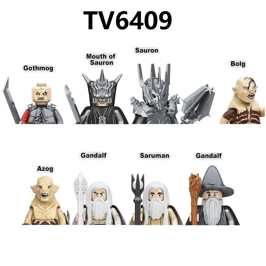 Figuras de acción de Orc uruk-hai Goblin Sauron, juguetes de bloques de construcción, Saruman, Frodo, Azog, Fell Baests, Lord Rings, TV6409