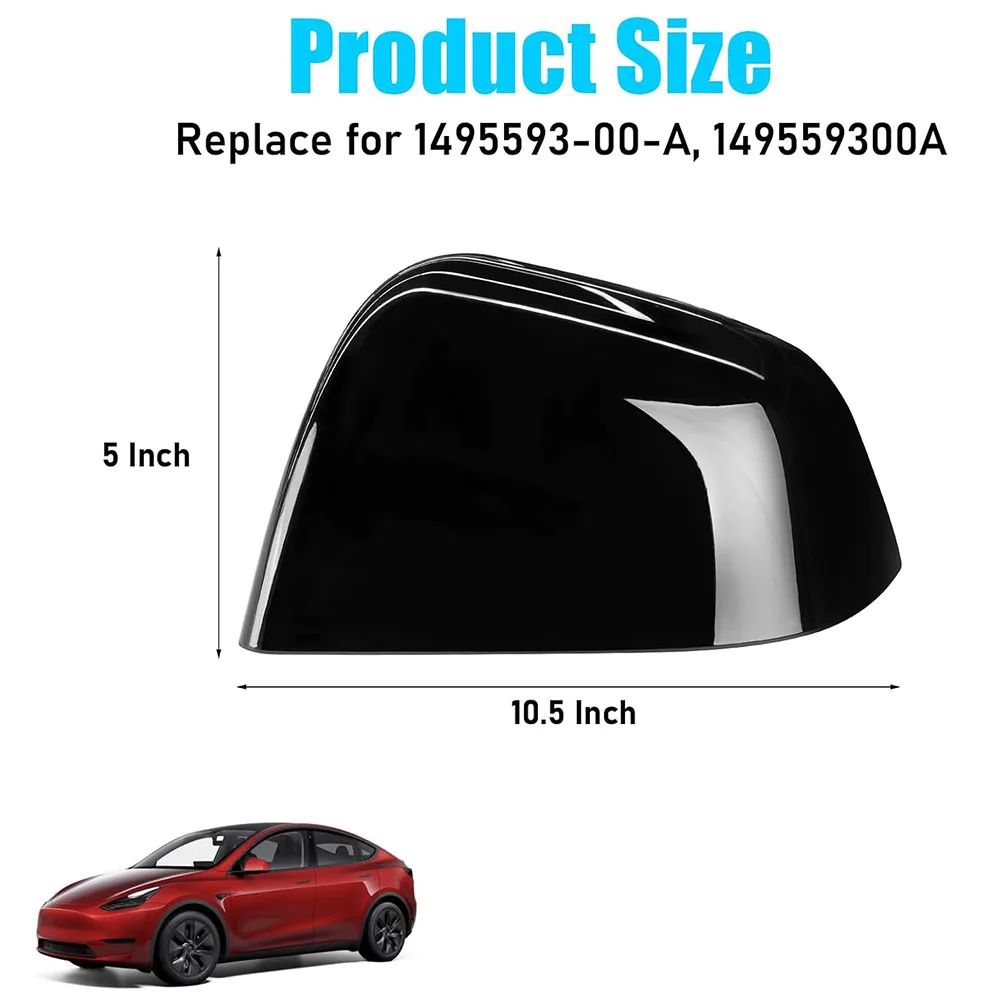 OEM 1495594-00-A 1495593-00-A For Model Y 2020 2021 2022 2023 2024 Rear Mirror Cap Left Right Side Door Wing Mirror Cover Black