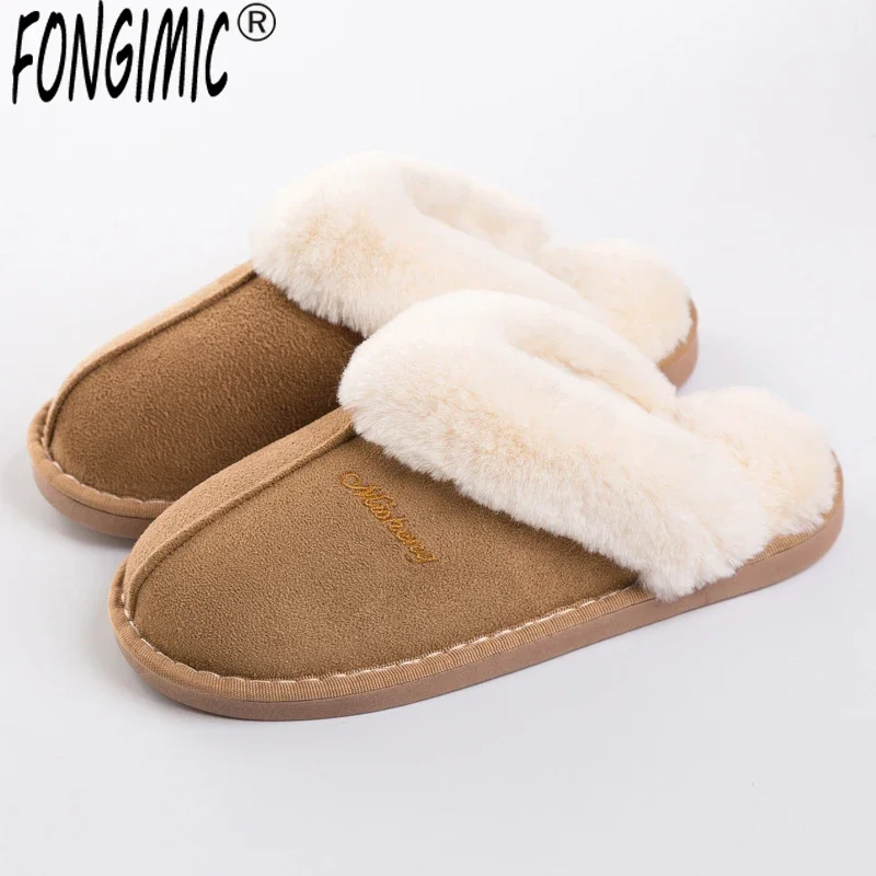 Fongimic-Pantoufles Chaudes en Coton pour Homme et Femme, Chaussons Ménagers Imperméables pour Couple, Niket Extérieur, Automne et Hiver