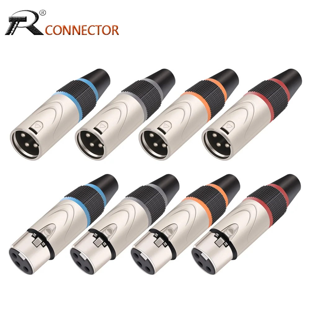 

20pcs/10pairs 3PIN XLR Connector Male Female MIC Cannon Plug Cable Connectors Microphone Audio Cables Plug Connector XLR Adapter