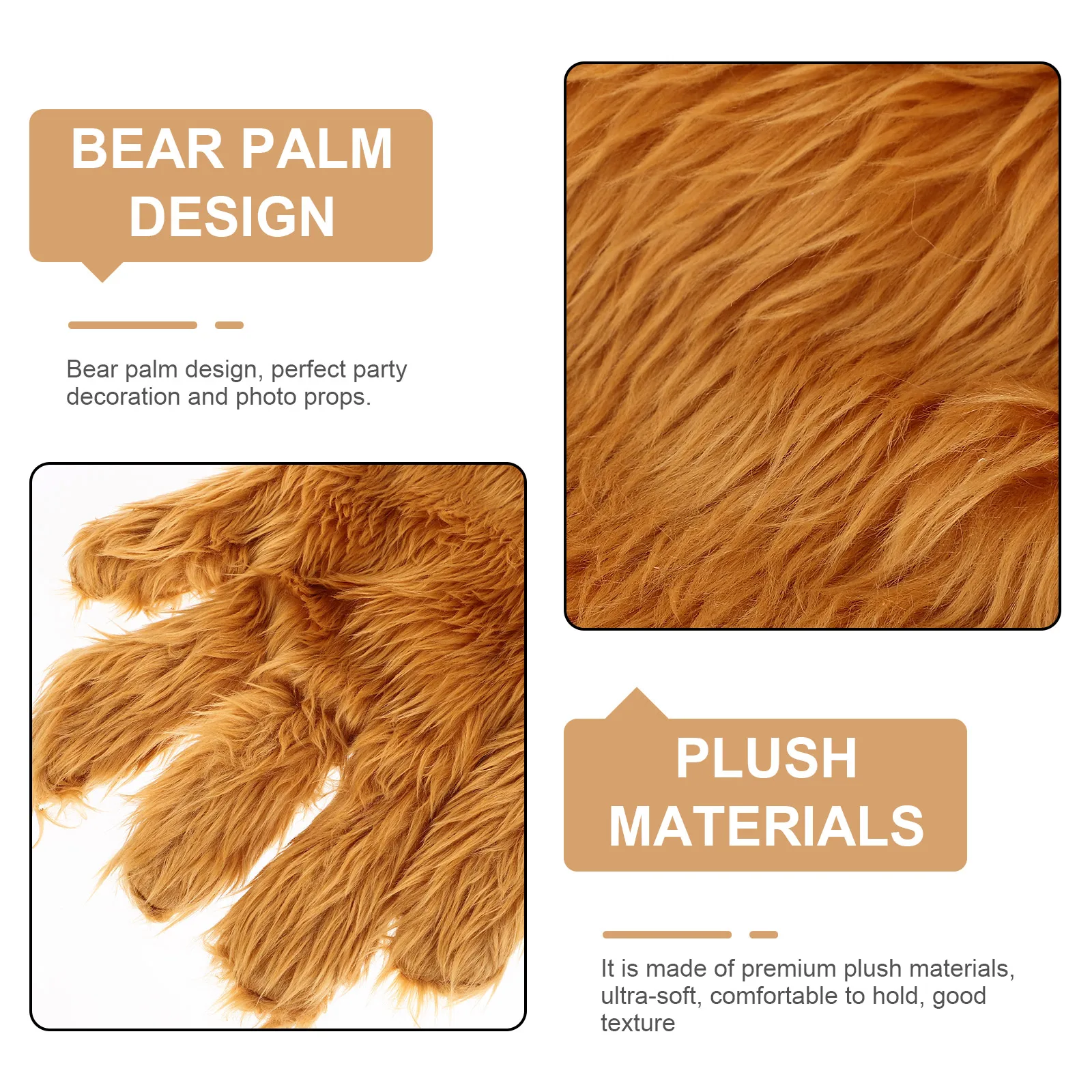 

1pc Glove Warm Gloves For Winter Party Stage Performance Glove Cosplay Cosplay Supply Supply Photo Prop Brown