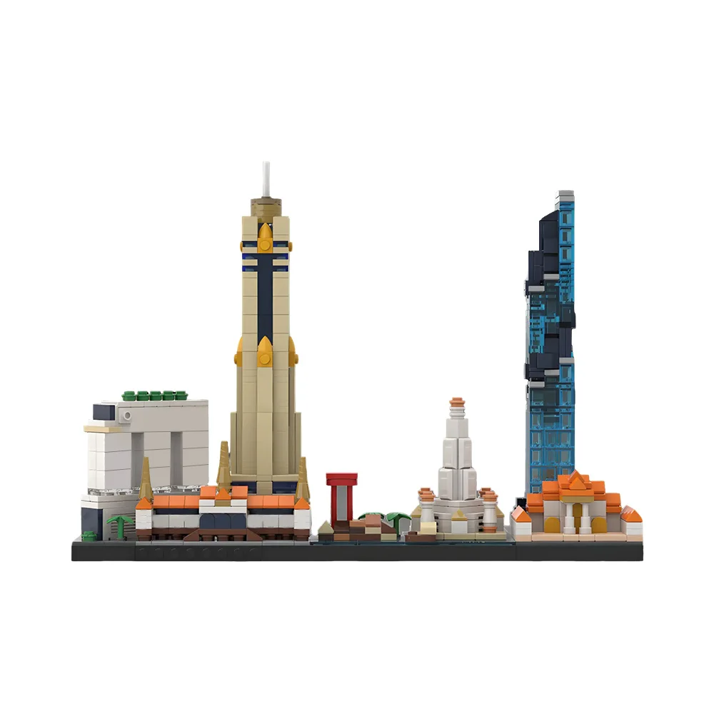 

Gobricks MOC Bangkok Skyline Building Blocks Model Bangkok Skyline Architectural Street View Bricks Assembly Toys Kids DIY Gifts