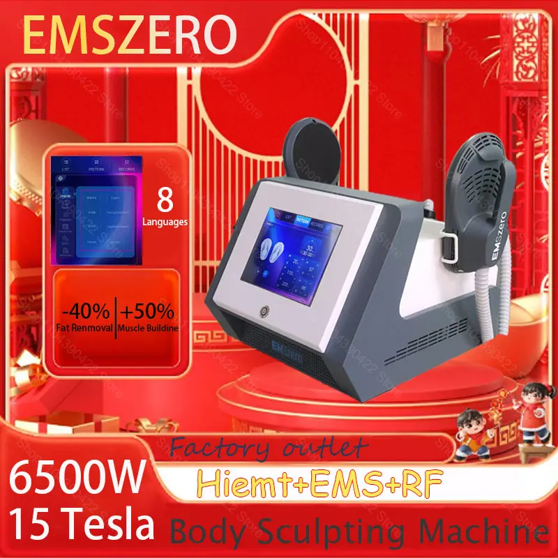 

2025 RF Electromagnetic Muscle Stimulating Machine Fat Burning EMS Weight Loss and Health Shaping Machine 6500W 200Hz EMSZERO