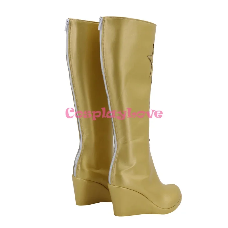 The Boys Starlight 골든 슈즈 코스프레 롱 부츠, 맞춤형 가죽 코스프레