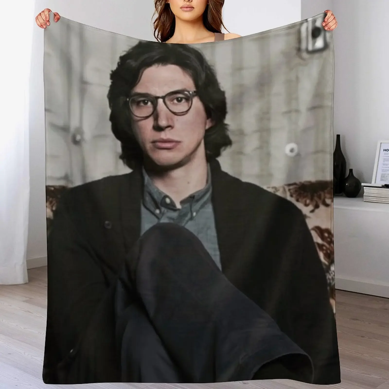 

Adam Driver Glasses Throw Blanket Thermals For Travel warm for winter Furry Fashion Sofas Blankets