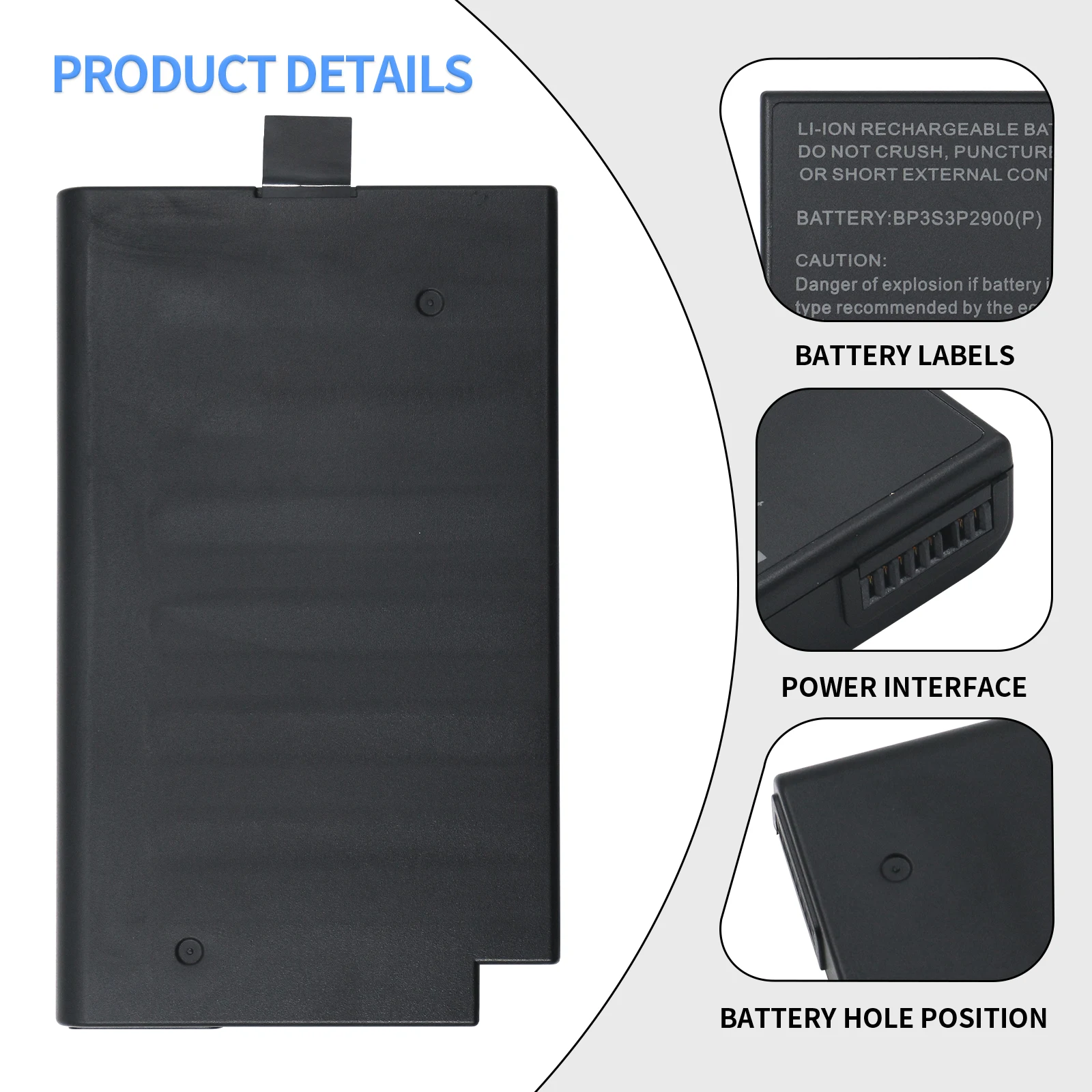 SHUOZB BP3S3P2900 Laptop Battery For Getac B300 B300X BP3S3P2900 (P) 4418144000490 3ICR19/66-3 BP3S3P3450-2 10.8V 94WH 8700mAh