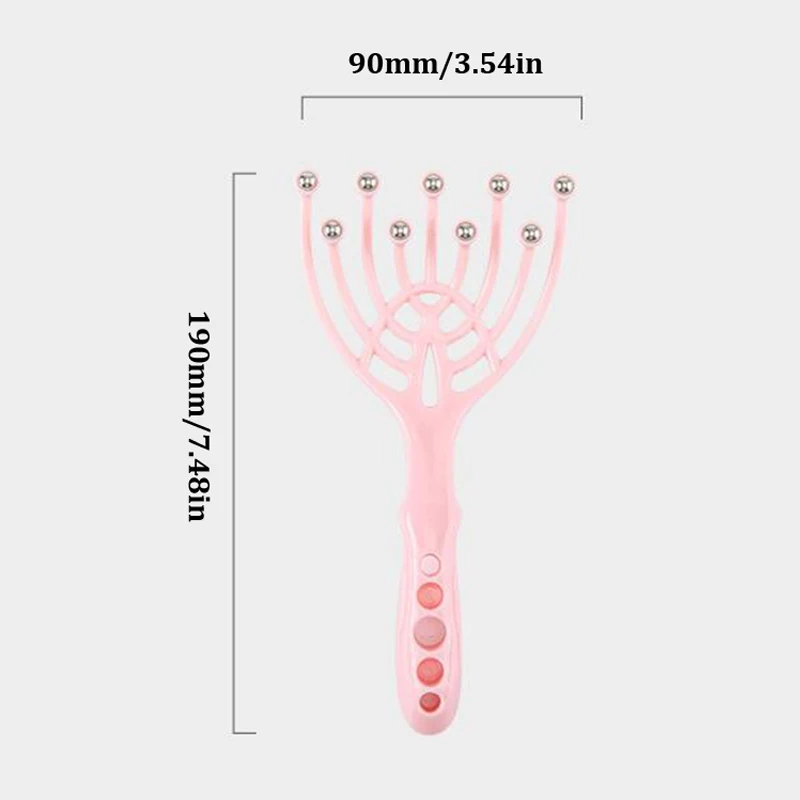 9 Claws Head Massger sfera aerodinamica rilassamento del corpo rullo per massaggio del cuoio capelluto per la crescita dei capelli aiuto per alleviare lo Stress dei capelli tenuto in mano