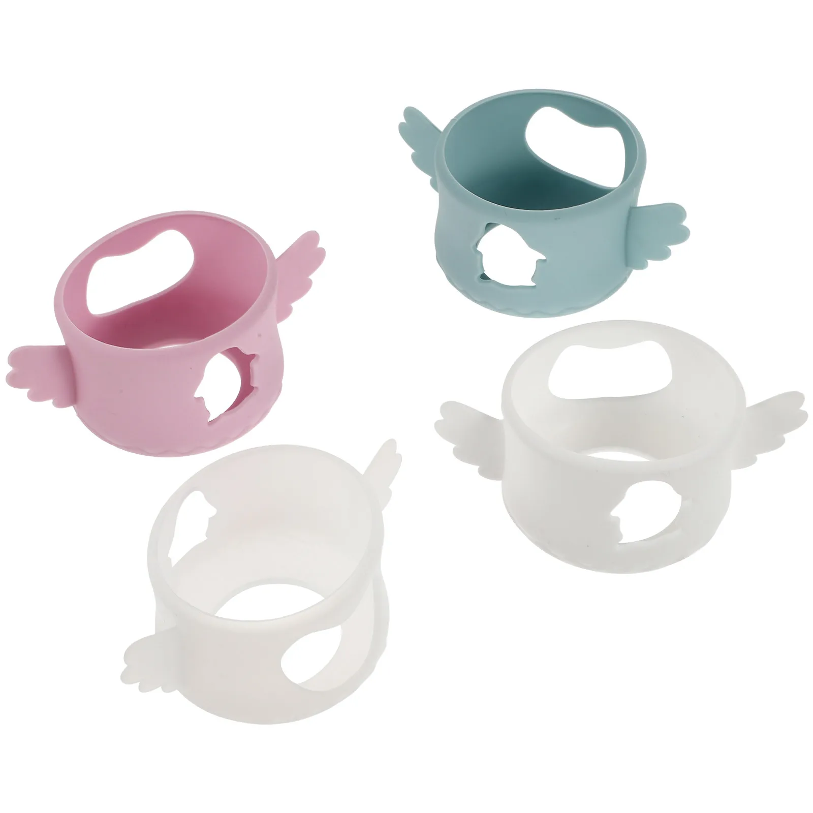 

4Pcs Baby Bottle Protective Covers Mixed Color Soft Silicone Nursing Milk Bottle Sleeves Leak Proof Anti Slip Cases for Infant