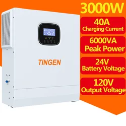 3000W Hybrid Inverter Battery Voltage 24V Built in 40A MPPT Solar Charge Controller Output Voltage 110V/120V