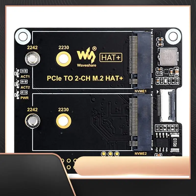 Waveshare para raspberry pi 5 canal duplo pcie para placa de expansão m.2 nvme ssd chapéu + padrão de alta velocidade leitura/gravação placa inicialização