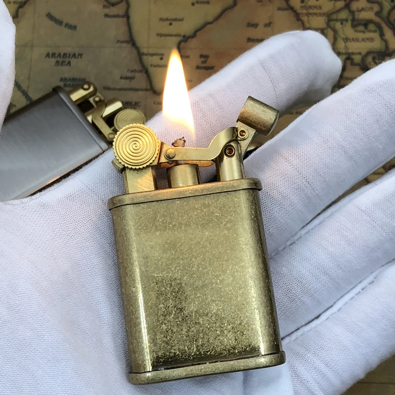 Zorro Brass KeroseneOpen Flame Lighter Personality Vintage Windproof Portable  Lift arm Lighter Collectible Gift For Friends