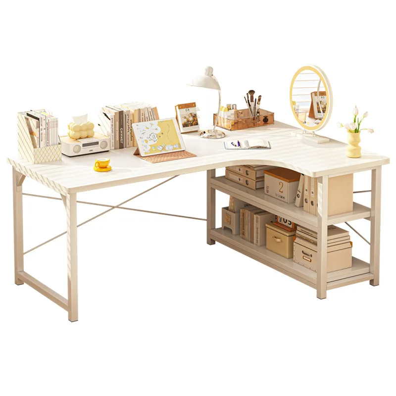 

Computer desk household student bedroom corner study writing desk cream wind