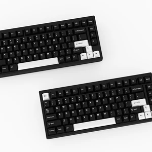 Tutup Tombol WOB KBDiy GMK Profil Ceri Bidikan Ganda PBT ISO 7u Penutup Tombol Hitam dan Putih untuk Keyboard Mekanis Tutup Kunci Gaming Retro 12 keycaps penjualan terbaik hitam - №