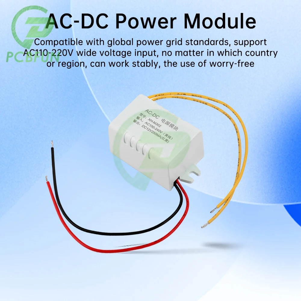 XH-M302 AC-DC Power Supply Module Adapter 12V 250MA Switch Switching Thermostat AC 110-220V Output DC 12V 3W Converter