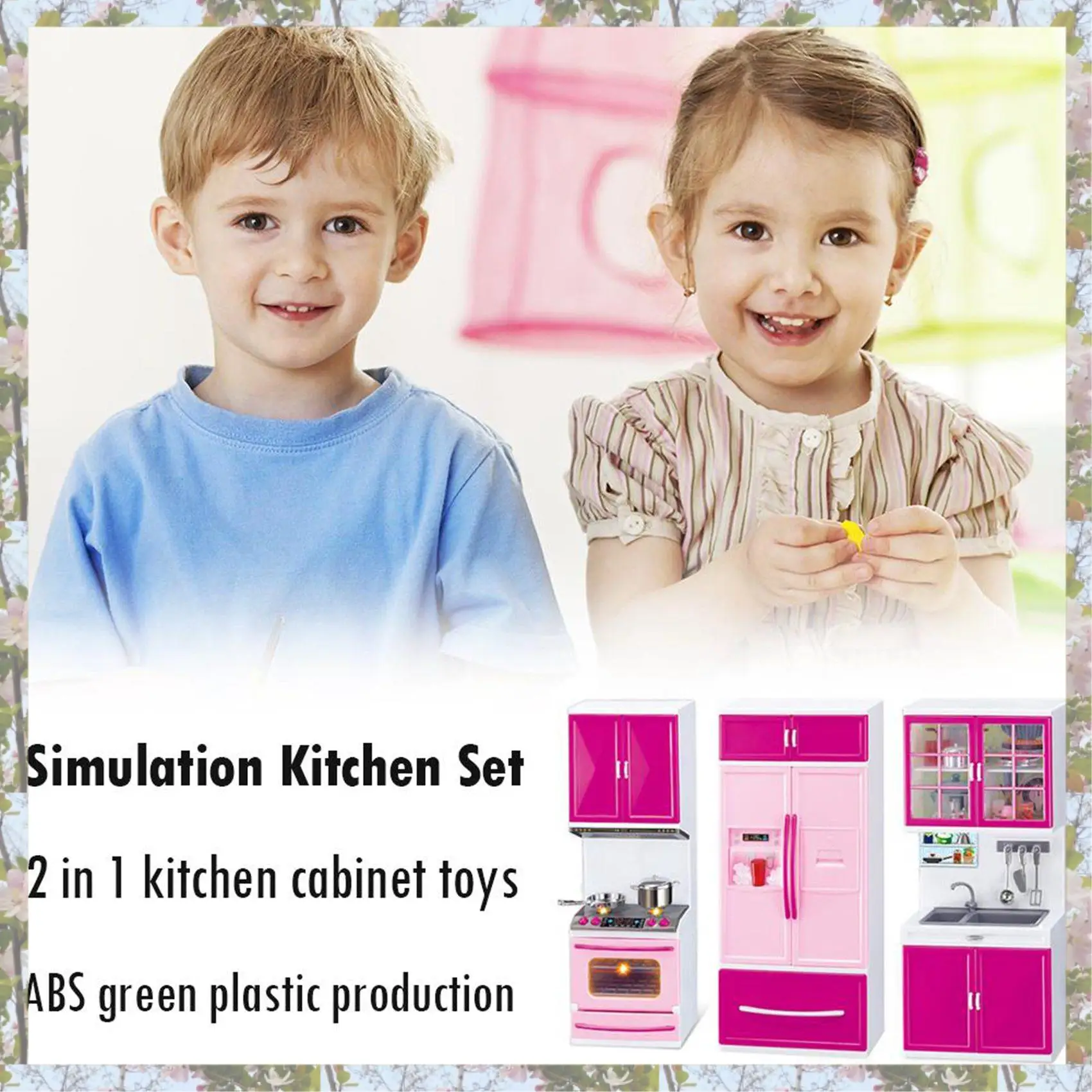 Ensemble d'armoires de cuisine de Simulation T84C, outils de cuisine pour enfants, Mini ensembles de vaisselle, ensemble de jeu pour maison de poupée pour filles