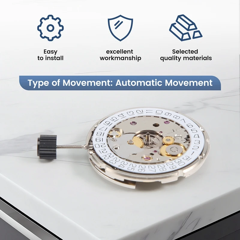 for ETA 2824-2 SELLITA SW200 White 3H Mechanical Watch Clock Movement-A49I view 5
