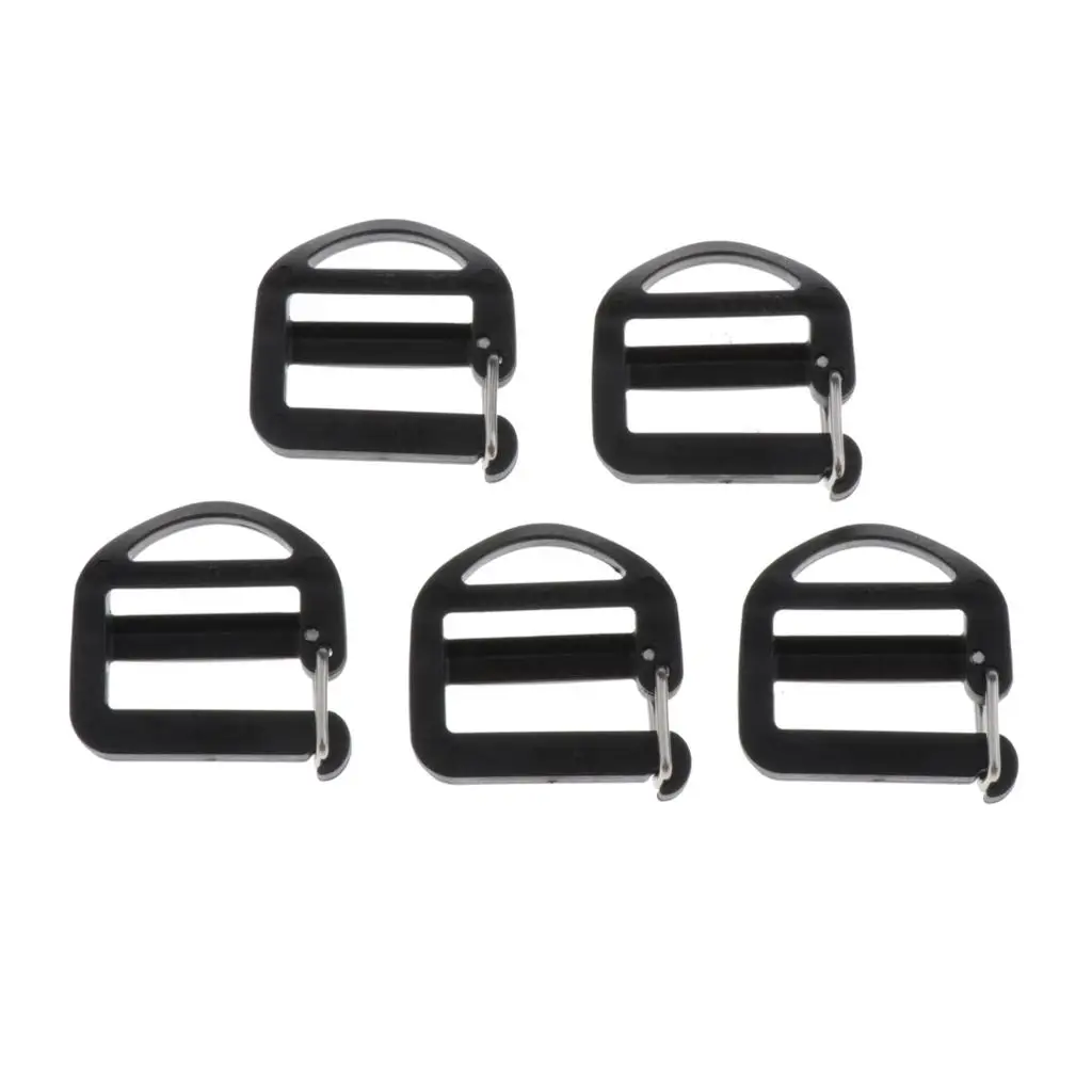 5 Pack Adjustable Ladder Lock Slider Webbing Buckles for Clothing Belts 20mm