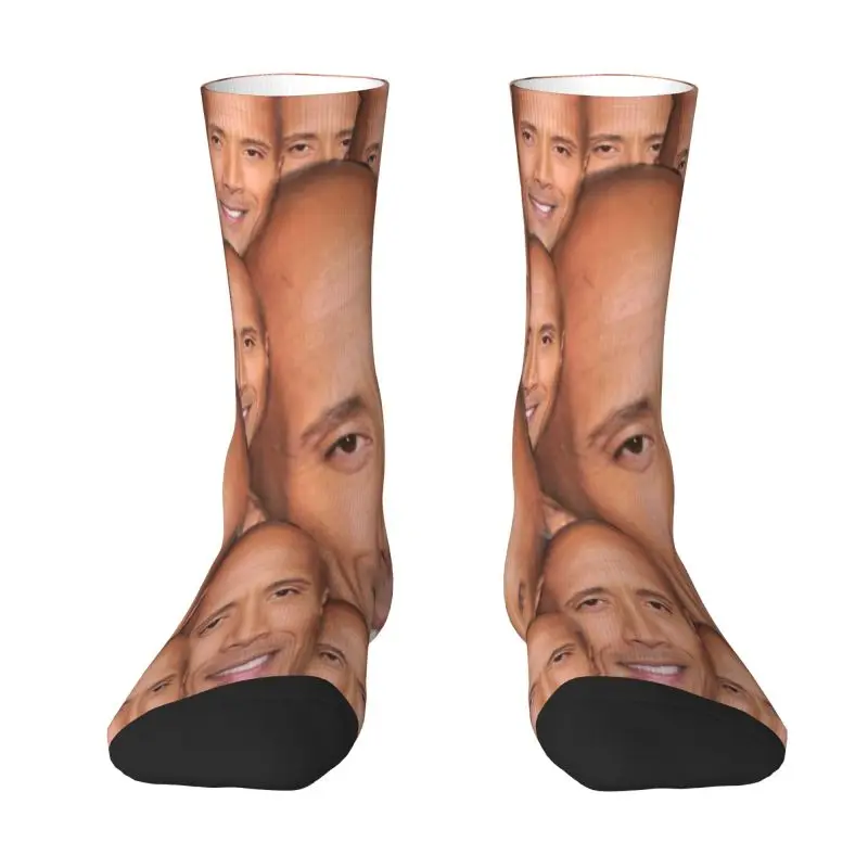 The Rock Face Dwayne Men's Crew Socks Unisex Cute American Actor Johnson Spring Summer Autumn Winter Dress Socks