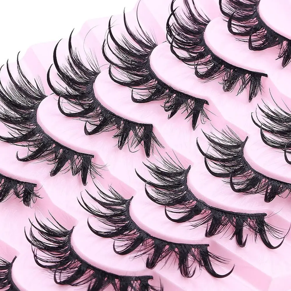Women's Beauty Faux Mink 3D Manga Lashes Soft Cross False Lashes Wispy Natural Handmade Fake Eyelashes Eyelash Extension