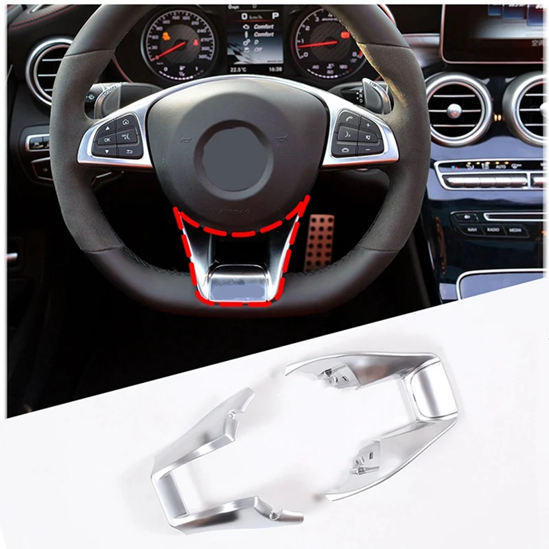 Steering Wheel Lower Trim Cover For Mercedes Benz A B C E Class W177 W247 W213 W205 CLA GLB AMG 2015-2018 Accessories