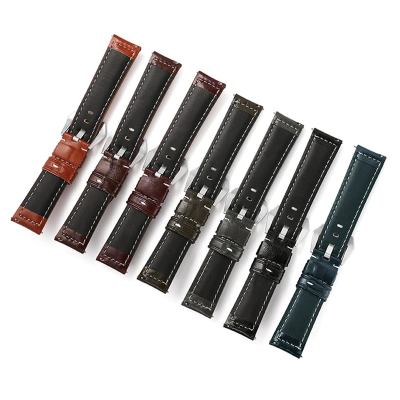 UTHAI B11 Watch Band Faux Leather High Quality 18 20 22 24mm Watch Strap Accessories Vintage Oil Wax Leather Bracelet