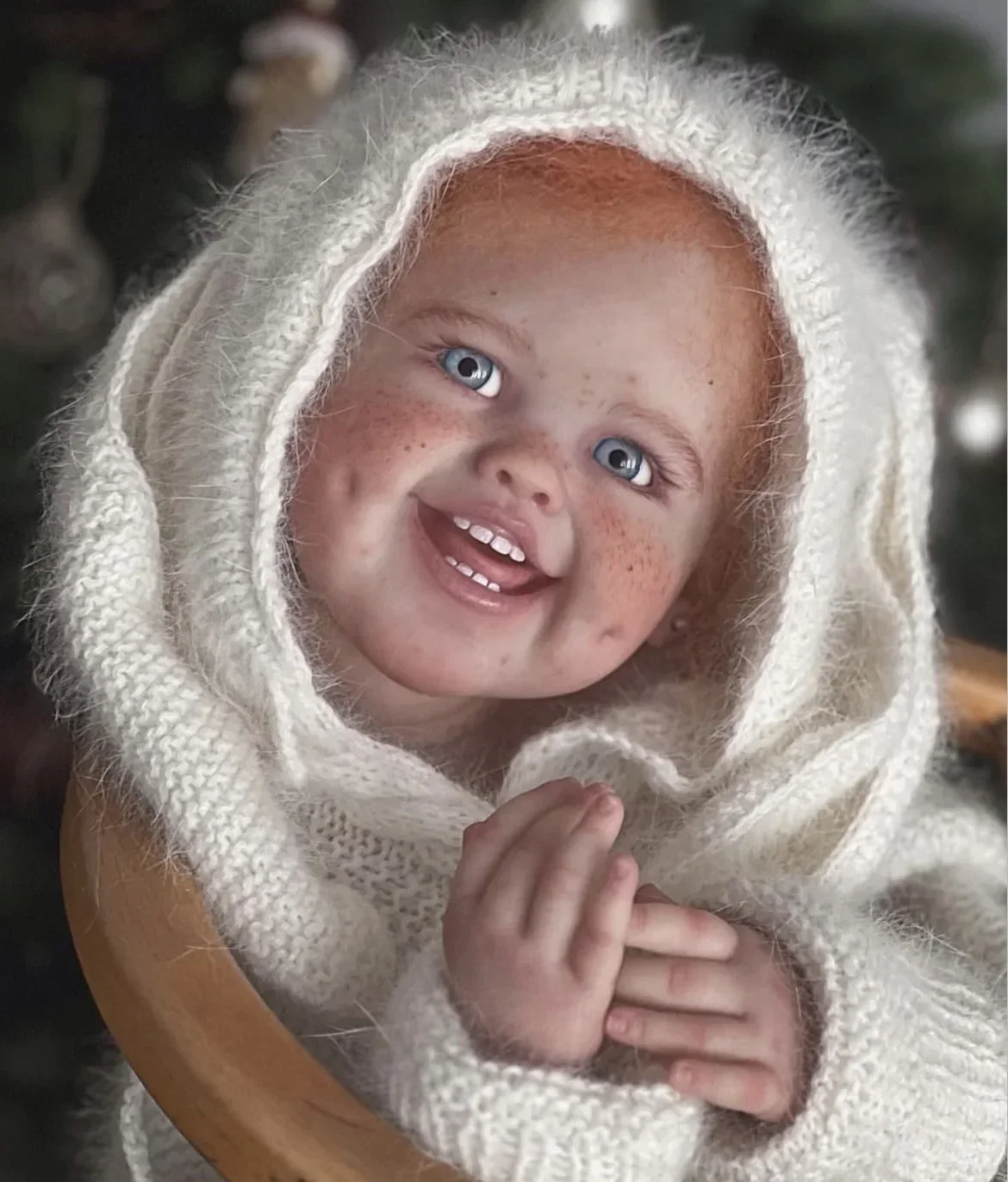 ตุ๊กตาเด็กเกิดใหม่ DLS Customized Limited Supply ขนาด 29 นิ้ว ผมสีส้มติดโคนด้วยมือ พร้อมฝ้า  ตุ๊กตาสำเร็จรูป