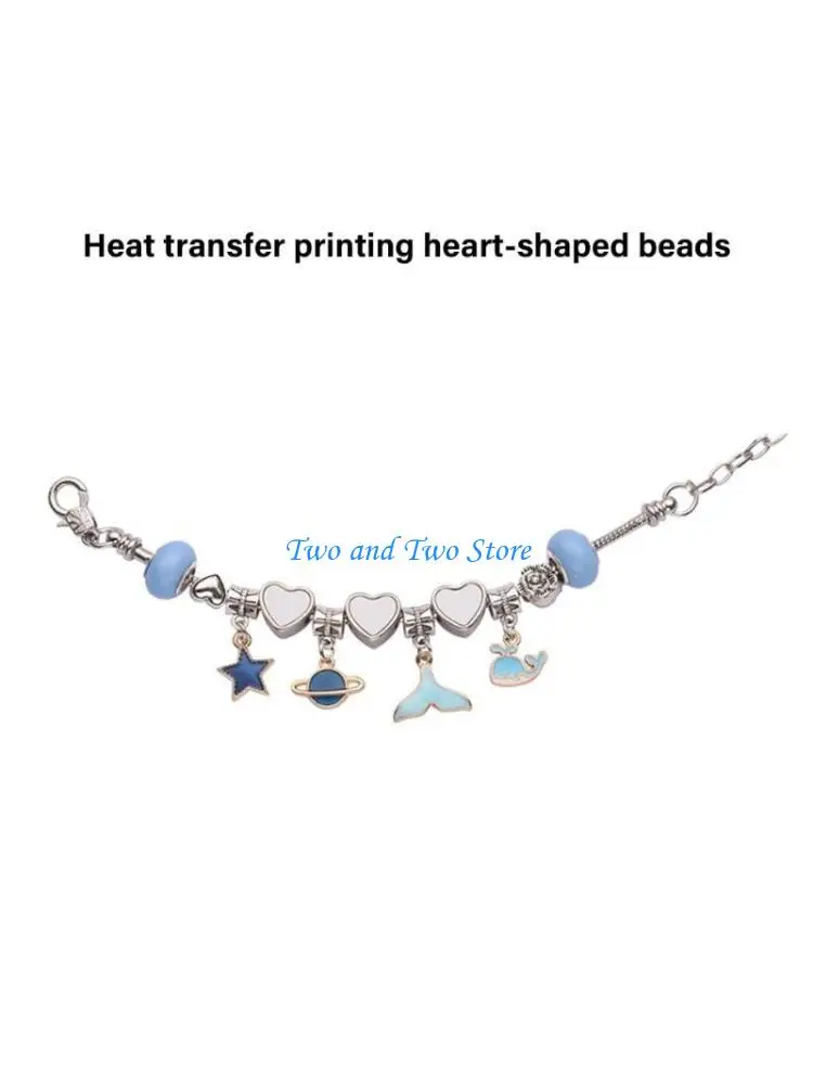 

HX6F Unique Heart Beads Fashionable Metal Beads Alloy Texture Jewelry Supplies for Creative Projects and Fashion Accessories