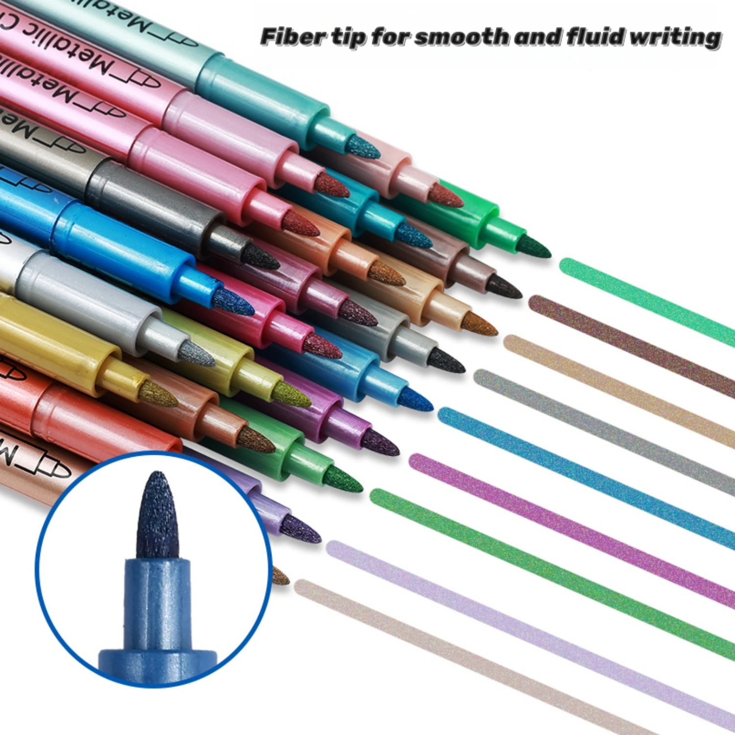 علامات طلاء معدنية، أقلام طلاء أكريليك للرسم الصخري، السيراميك، الخشب، القماش، البلاستيك، الزجاج، صنع البطاقات، الحرف اليدوية ذاتية الصنع، سن 1 مم