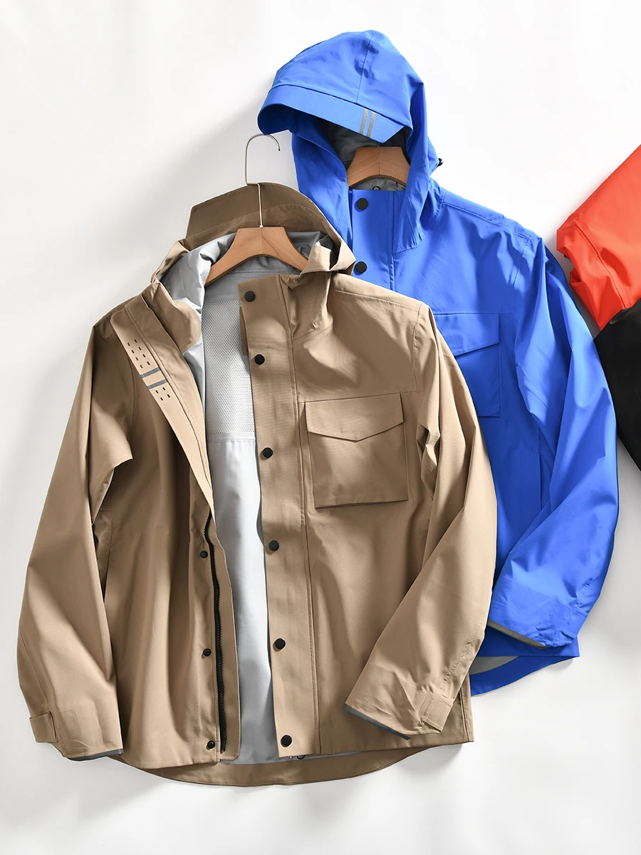 

Fen Brand Men's Outdoor Jacket Full Sealed Glue Breathable Waterproof Hooded Reflective Spring Youth Standard Fit Long Sleeve...