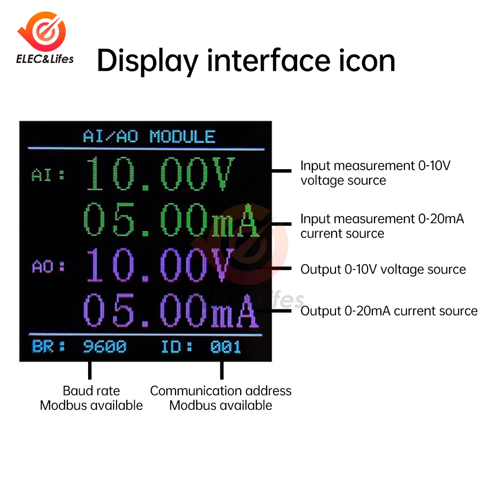 Imagem -04 - Precisão Lcd Gerador de Sinal Digital Fonte Atual Entrada Saída Analógica Medição com Modbus dc 24v 420ma Alta