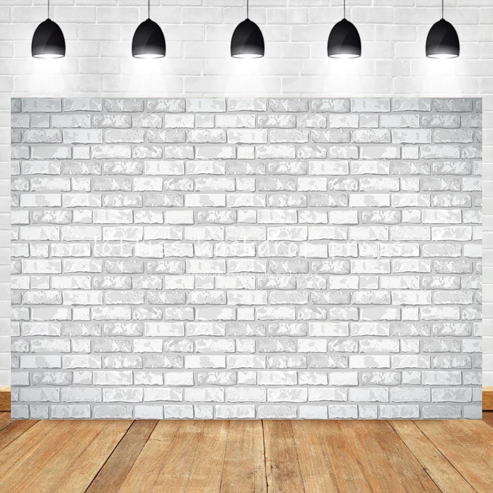 White Brick Wall Backdrops Old Bricked Brick-wall Wallpaper Kids Pregant Portrait Adult Birthday Decor Photography Background