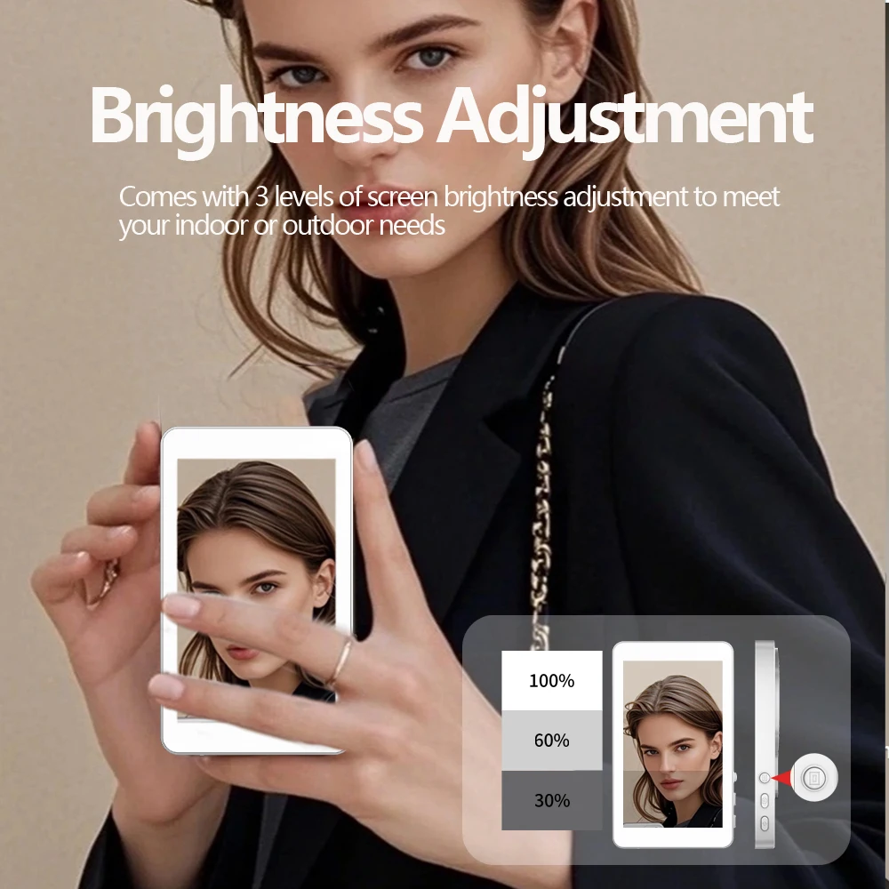 شاشة سيلفي للهاتف المغناطيسي، شاشة بلوتوث عن بعد، كاميرا خلفية لصور السيلفي، تسجيل فيديو مباشر لهاتف iPhone Android