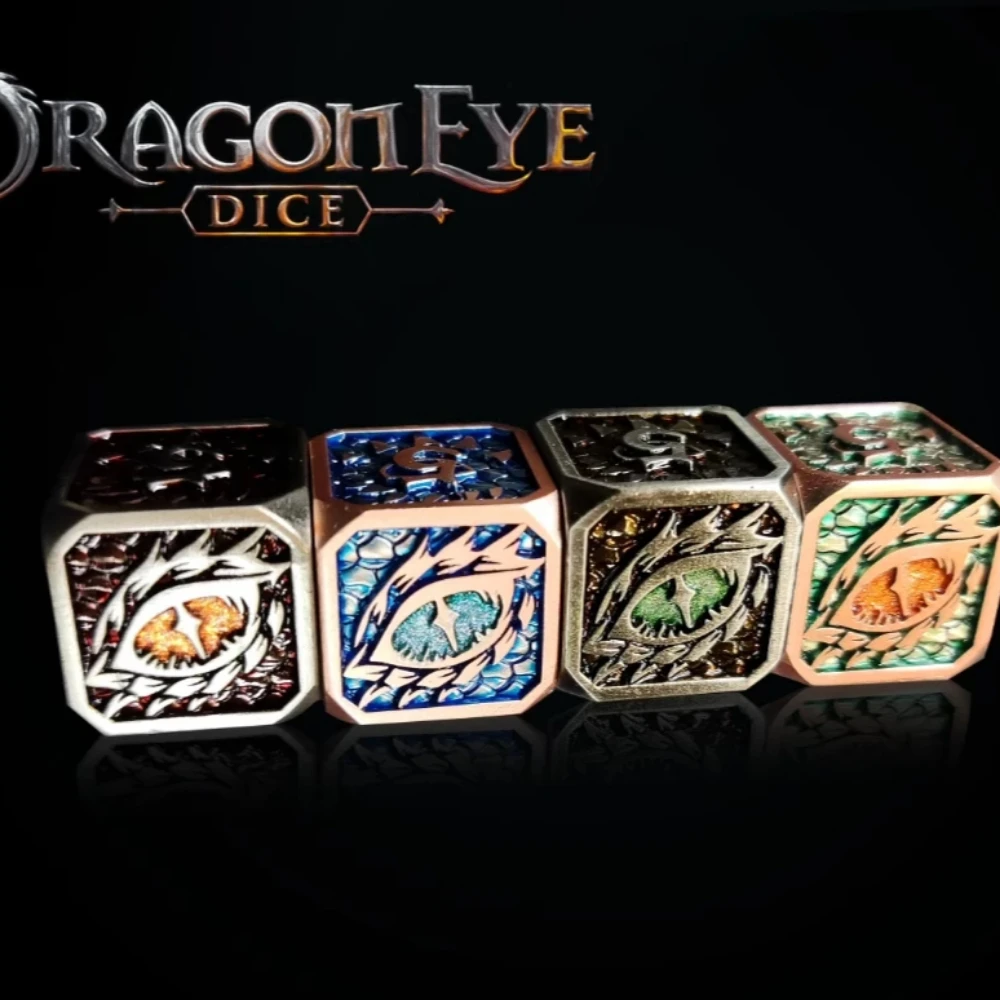 

Metal dice for board games Dragon eye dice gradient scales