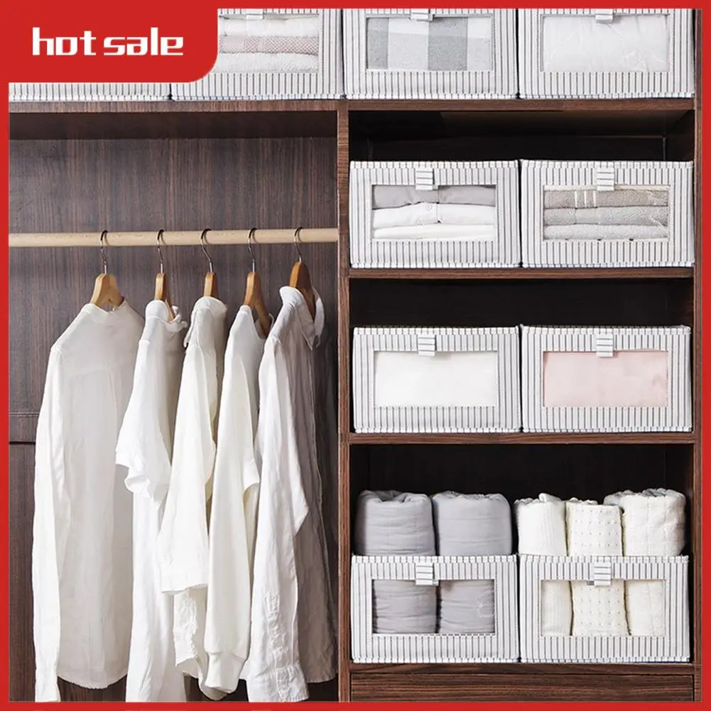 

A21I-Тканевые контейнеры для хранения с окном, складные органайзеры для шкафов для полок, органайзеры для ящиков, упаковка из 2 шт.