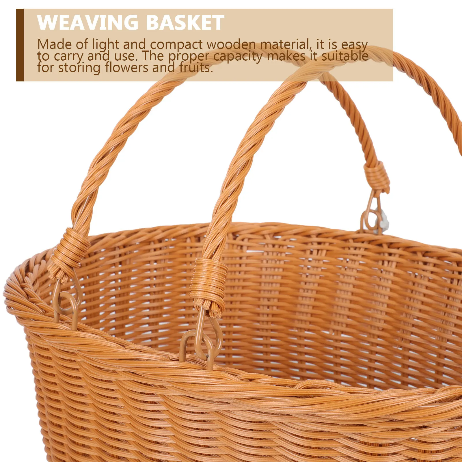 

Woven Fruit Basket Photography Prop Holder Desktop Household Decorative Organizer Storage Flower Bedroom Home Sundries Handheld