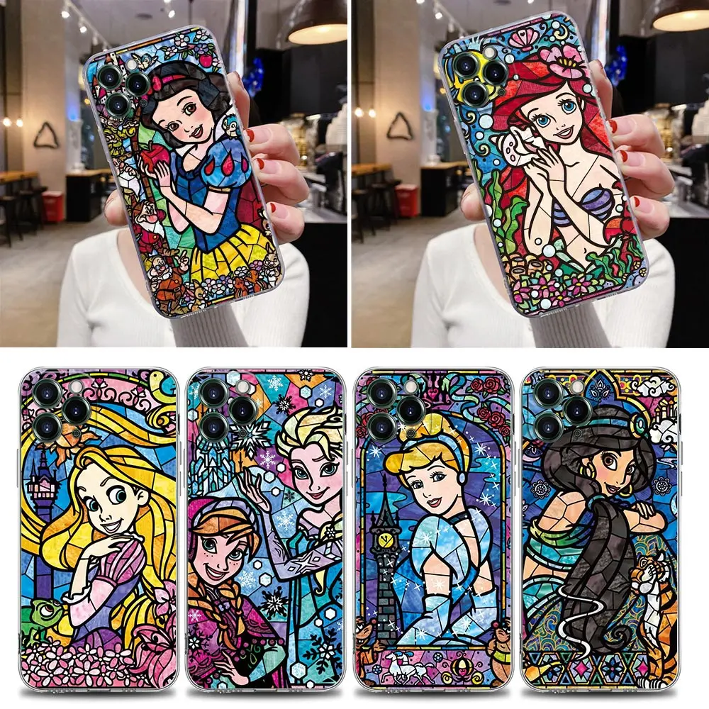 

Disney Princess Snow White Painting Clear Case For iPhone 16 15 14 Plus 13 12 11 Pro Max Mini Xs XR Cover For iphone 16 Pro Case