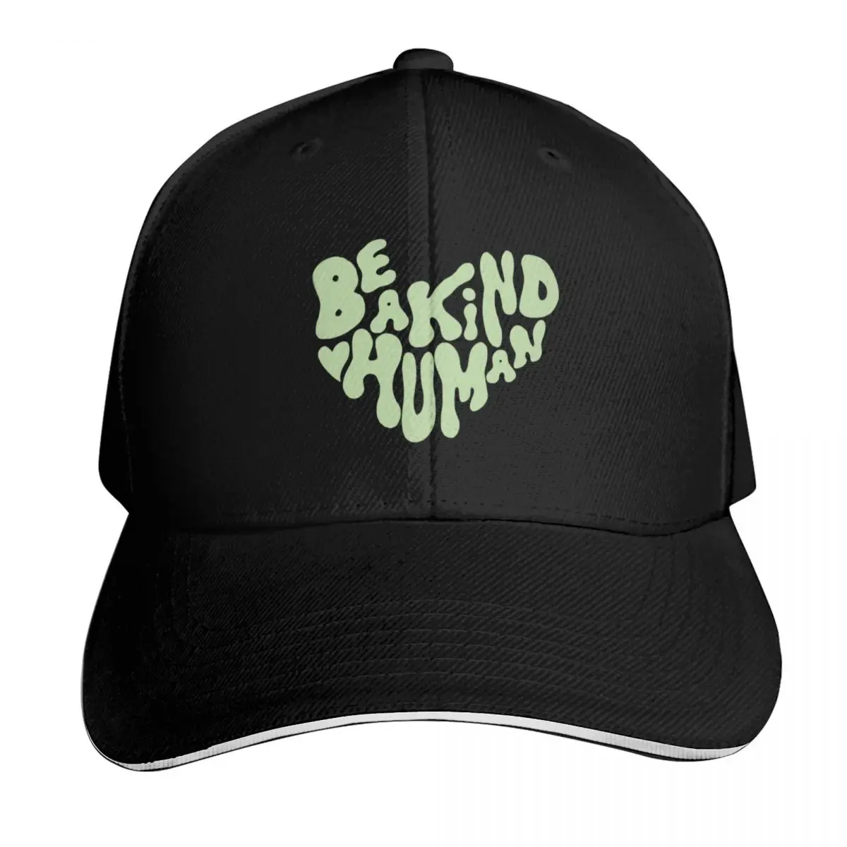 “Be a kind human” Heart Shaped Design Baseball Cap Beach Hat Luxury Brand foam party Hat party Hat Women's Hats Men's