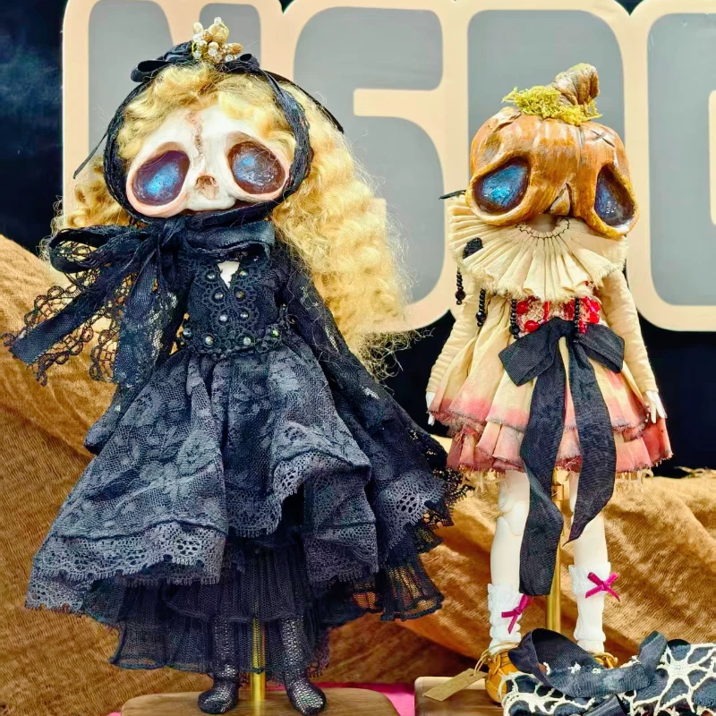 OOAK Skeleton BJD Doll Handmade Independent Ethical Designer Vintage-Inspired Figure Toy Limited for Collection Customized Girl