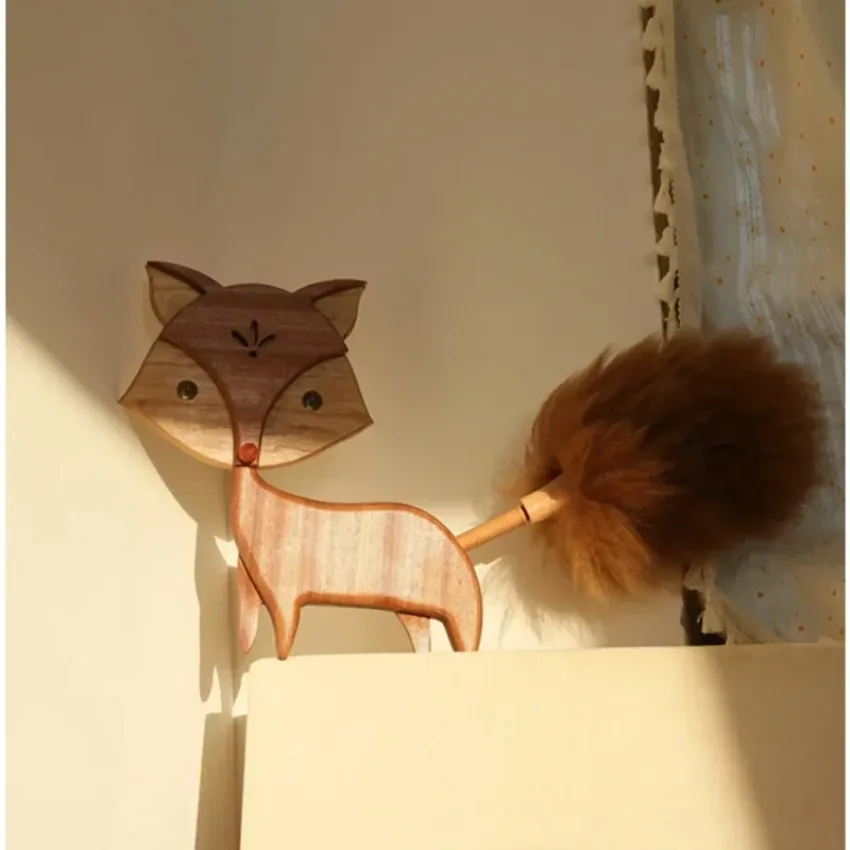 

Simple Nordic Dust Wiper Solid Wood Animal Dust Sweeping Tool Wall Decoration Cleaning Duster Household Cleaning Feature Duster