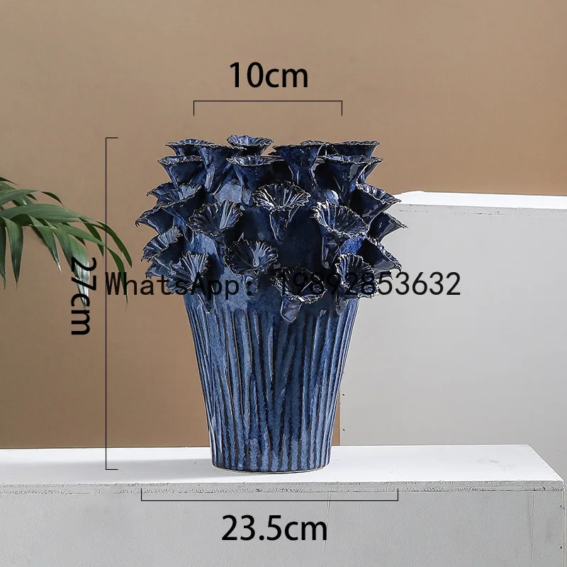 

P4-3 ceramic vase heavy process decal installation flower glaze soft decoration home decoration